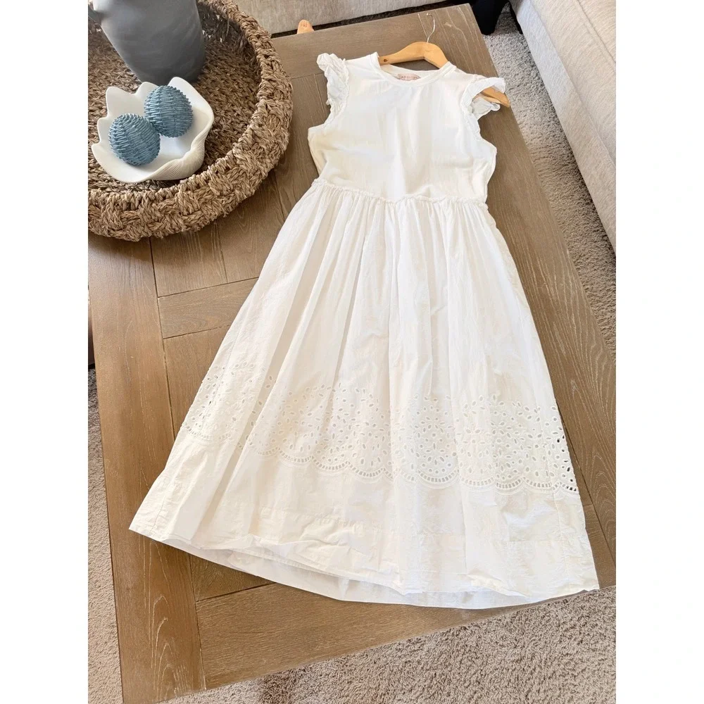 Philosophy‎ Mixed Media Eyelet Dress Womens White Medium